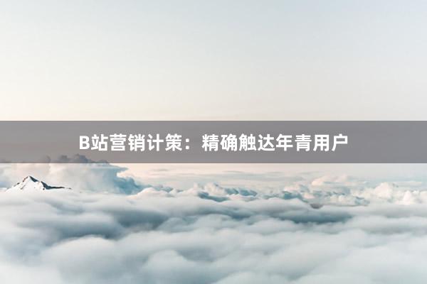 B站营销计策：精确触达年青用户